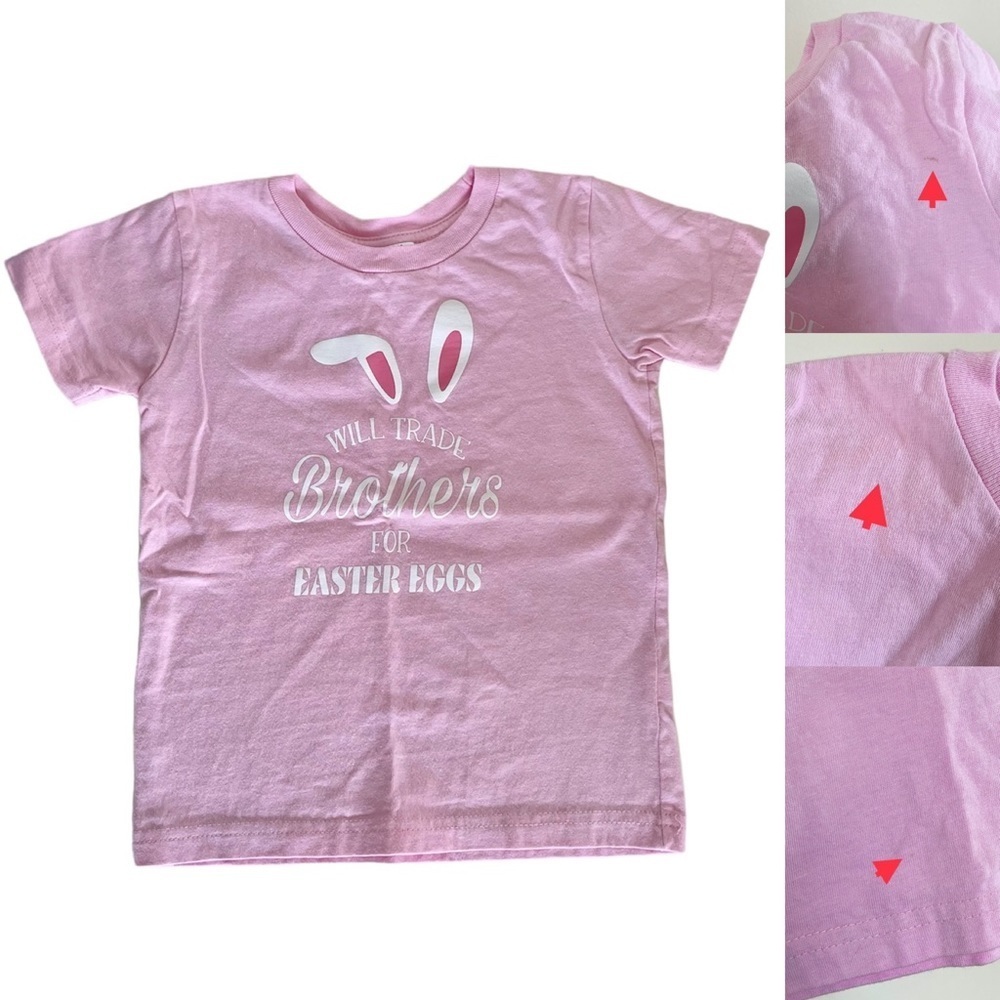 Creations of Grace 100% Cotton Pink Easter Graphic Toddler T-Shirt 3T